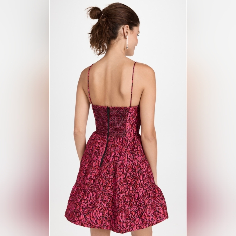 Alice + Olivia Party Dress Jamila Pink Floral Jaquard Mini Size 8 Sexy NEW $465 - Picture 3 of 15